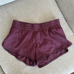 Lululemon Women's Burgundy Purple Athletic Gym Running Shorts Size 4